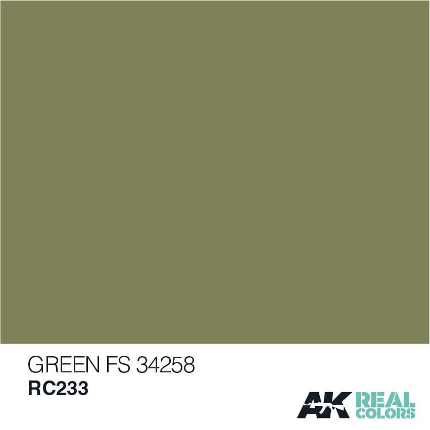 AK Real Color Air - GREEN FS 34258 10ML RC233 - Scale Model Shed