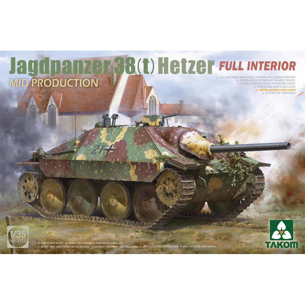 Takom 1/35 German WWII Jagdpanzer 38(t) Hetzer w/ interior, Mid ...